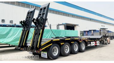 4 Axle 100 Tons Lowbed Trailer will be sent to Guam