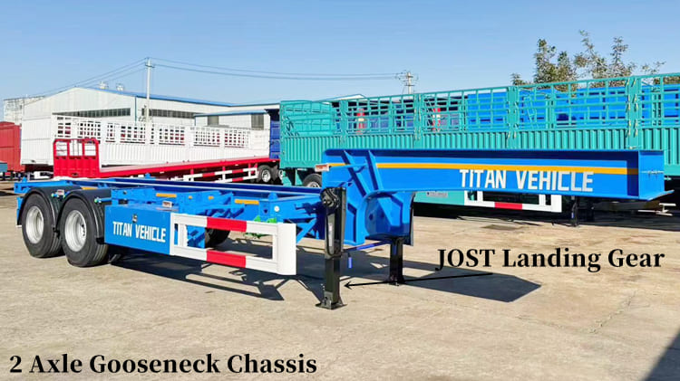 20 Ft Container Chassis for Sale- 2 Axle Gooseneck Chassis Price in Guam